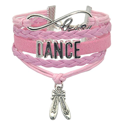 Vikitoriously Dance Bracelet Dancing Infinity love Belly Ballroom Just Dance Charm Bracelet For Women, Adult Dancer, Dance Mom, Dance Teacher, Dance Lovers (Pink)