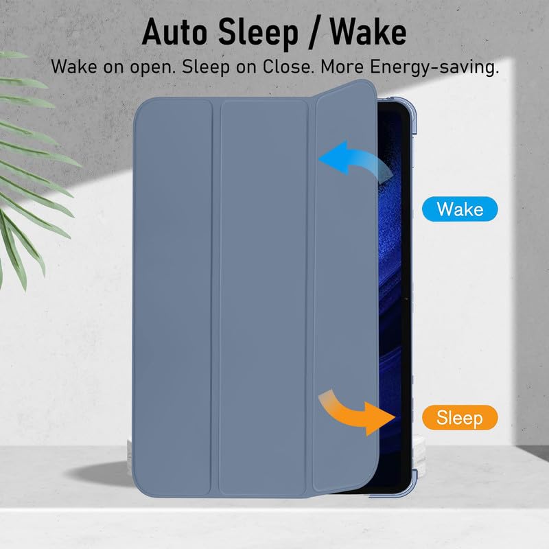 Image of Robustrion Cover for Xiaomi Mi Pad 6 Cover Case Flip Case Cover with Transparent Back for Xiaomi Pad 6 Cover 11 inch [Auto Sleep Wake Support] - Blue Grey