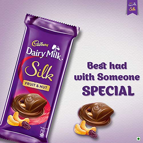 Image of Cadbury Dairy Milk Silk Chocolate Bar, 150G (Pack Of 3) & Dairy Milk Silk Fruit And Nut Chocolate Bar, 2 X 137 G, 724 Gram