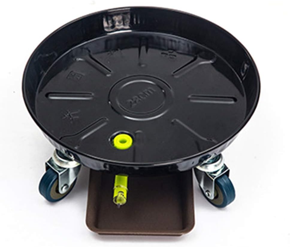 GVILTY Plant Stand Planter Caddy Heavy Duty with 8 Rubber Caster,550lb Capacity, Planter Caddies Round ​Large Flower Pot Mover Plant Dolly Holder Planter Trolley Caster brown1-18inch