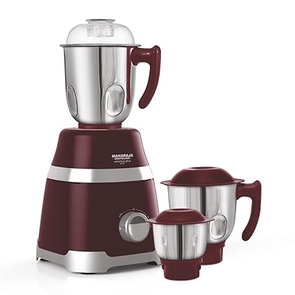 Maharaja Whiteline Ultramax Plus Mixer Grinder, 800W, 3 Jars, Burgundy