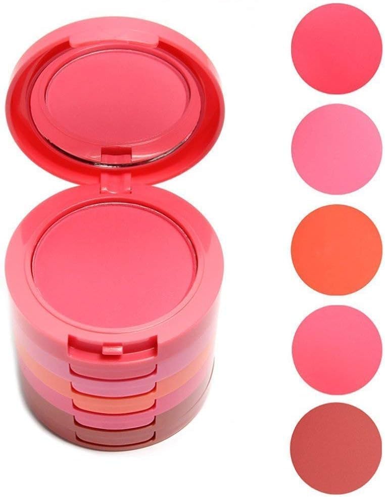 Professional Beauty Cosmetics Make Up-Five Color Blusher For Natural Flawless Look,Easy To Blend Highly Pigmented Blush Palette