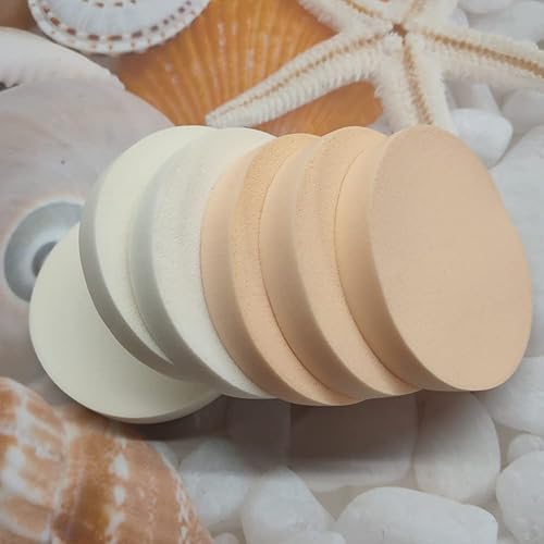 Miniatura 7 de Paquete de 6 esponjas redondas de maquillaje, base de maquillaje de belleza, polvo facial para base cosmética impecable, rubor, frente, mejilla,