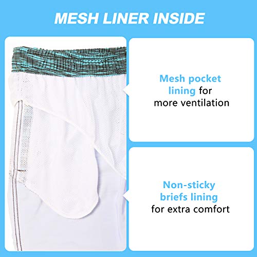 Flytop Mens Swim Trunks Quick Dry Board Shorts With Zipper Pockets Bathing Suit Grey #TOP4