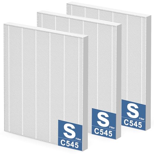 3 Pack C545 HEPA Replacement Filter S Compatible with Winix C545 Air Purifier, Replaces Part 1712-0096-00 and 2522-0058-00, HEPA Filter Only