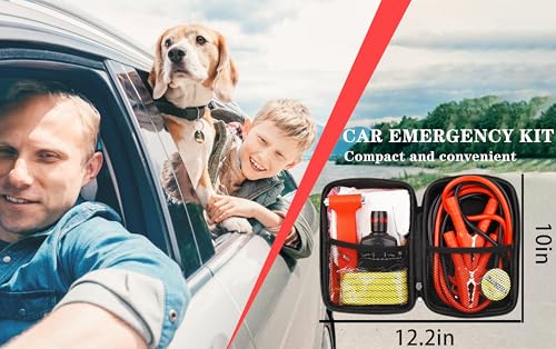 Kit de emergencia para auto HAIPHAIK con cables y linterna miniatura 7