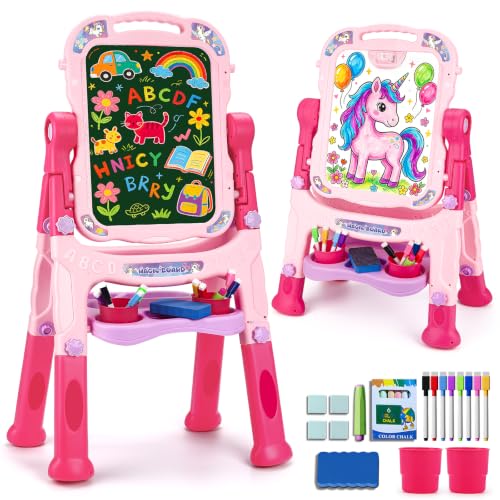 Kids Art Easel for Toddlers Age 3-4 Magnetic Double-Sided Drawing Board