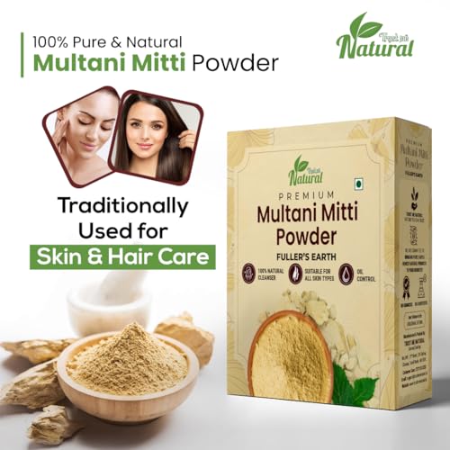 Image of Multani Mitti Powder 100g | 100% Pure & Natural Fuller�s Earth | Skin Brightening, Oil Control, Acne & Pimples Care | Natural Face Pack & Hair Pack for Healthy Skin & Hair