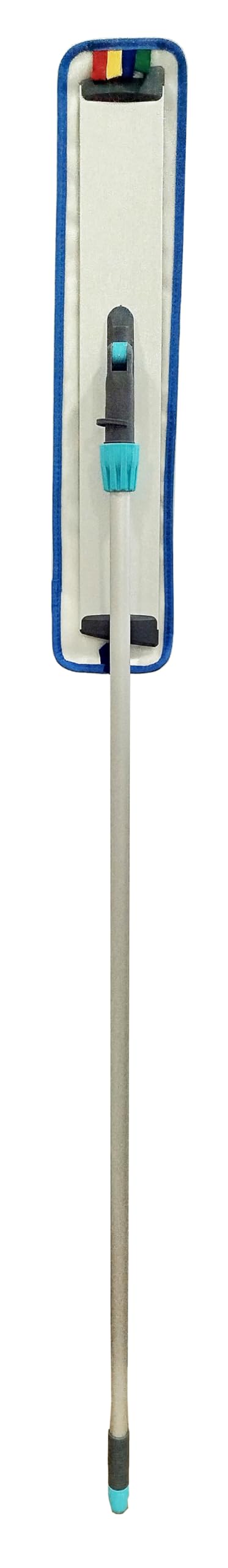 Clim Profesional Mopa de Microfibra Wet&Dry 60 cm para Limpieza en Húmedo y en Seco con Ajuste de Velcro. Sistema Completo Incluye Mango de Aluminio 125 cm