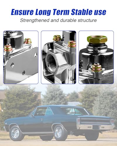 Image of Adjustable Fuel Pressure Regulator with Gauge Fit for Holley Edelbrock | Replace 12-803, 4-1 /2-9 PSI, 3 /8in NPT