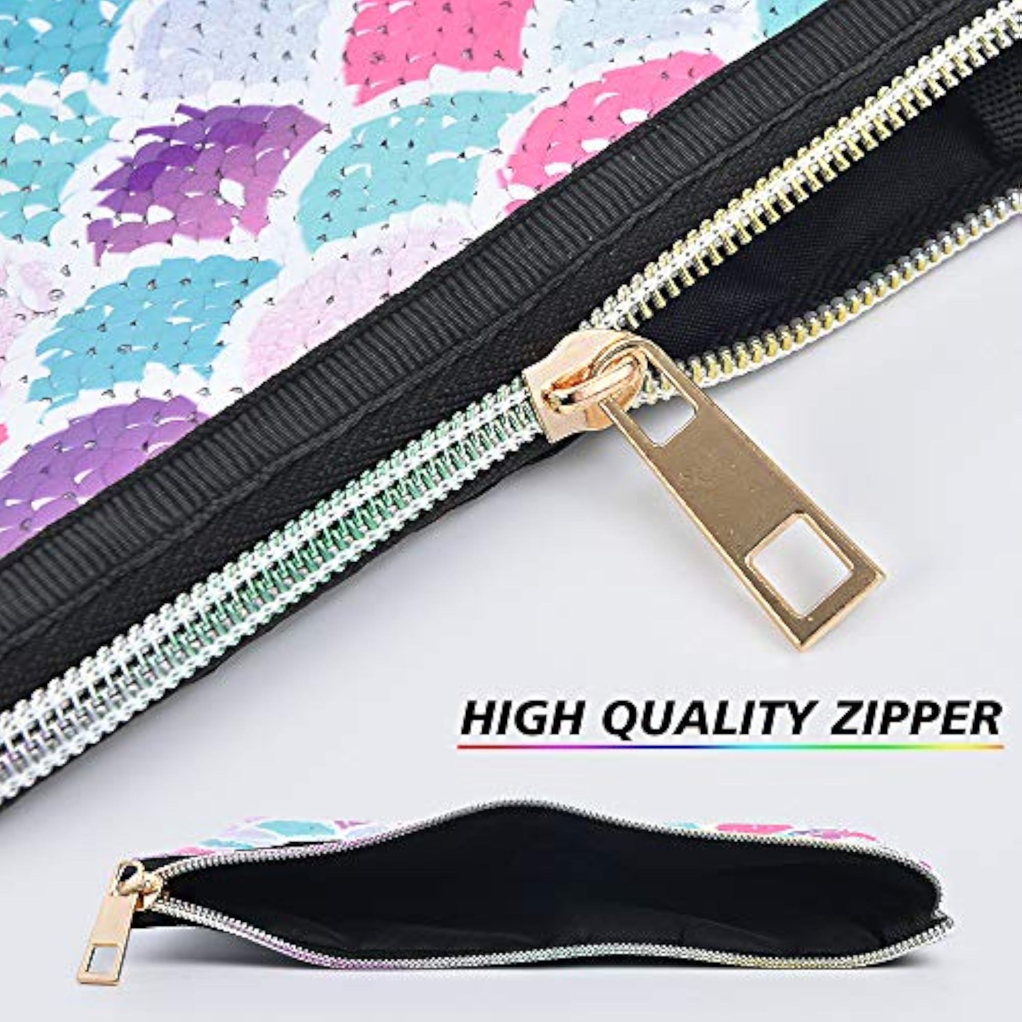 Reversible Sequin Mermaid Cosmetic Bag, Pink
