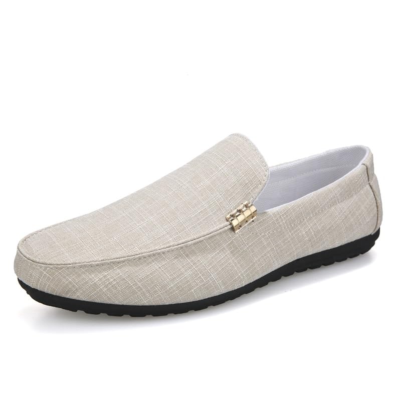 Men's Loafers Round Toe Cloth Loafer Shoes Resistant Flexible Comfortable Party Outdoor Slip On