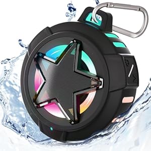 EBODA Bluetooth Shower Speaker, IP67 Waterproof Portable Speakers, Floating, TF Card, Small Outdoor Speaker with LED Light, True Wireless Stereo for Bike, Beach, Paddle Board, Kayak, Gifts