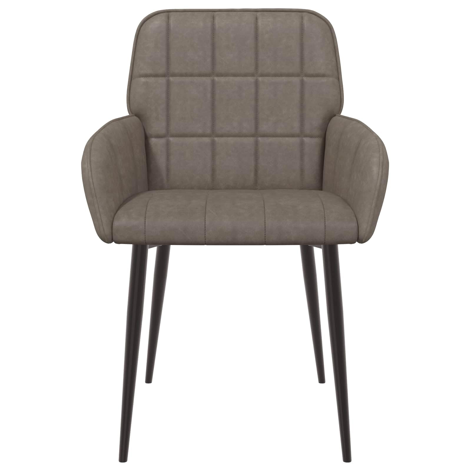 Lot de 6 chaises de salle à manger en cuir synthétique gris 56,5 x 50 x 85