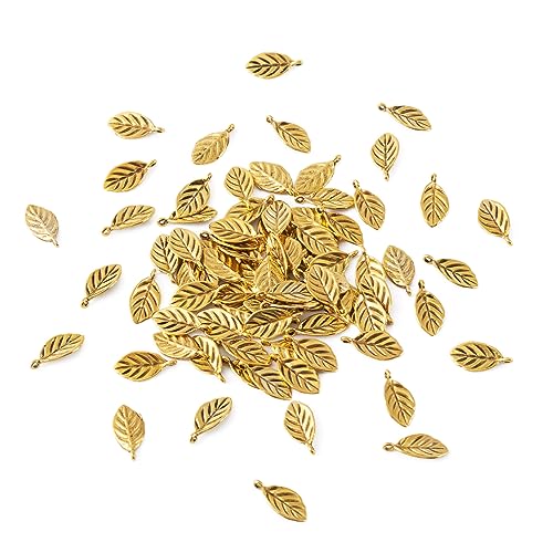 Pendentif feuille pour créer des bijoux bohèmes d'été et colliers nature x100