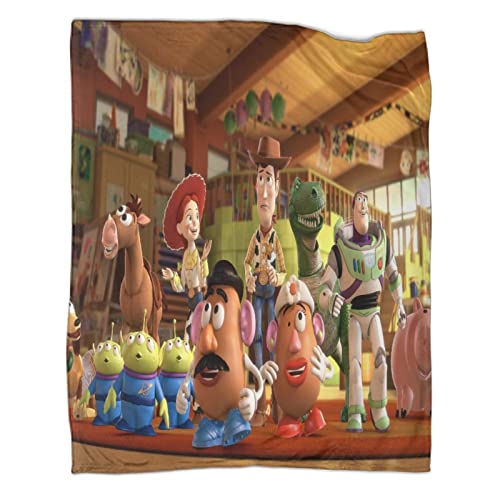 wrtgerht Toy Story Couverture Polaire en Microfibre, 3D Impression Douce Moelleuse Coverture De Lit Plaid Jeté De Canapé Convient Adultes Et Enfants Rester Chaud en Hiver 50x60inch(127x152cm)