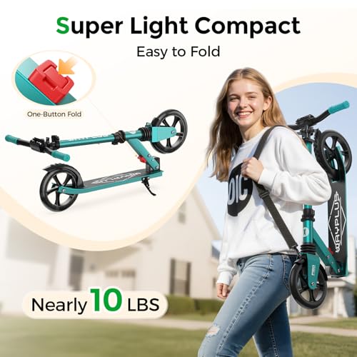 Image of WAYPLUS Kick Scooter for Ages 6+,Kid,Teens & Adults.8 Big Wheels,240lb