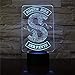 Produktbild 3D dight Licht Southside Serpents Abzeichen Riverdale Snake Logo 3D LED Nachtlicht Dekor Zeichen Dinge Riverdale Zubehör Tischlampe Farbe Geschenk redlll