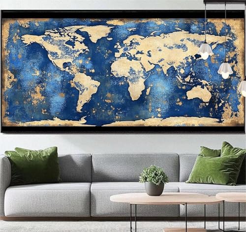 Peinture diamant carte du monde contre le stress | Kit broderie diamant complet DIY