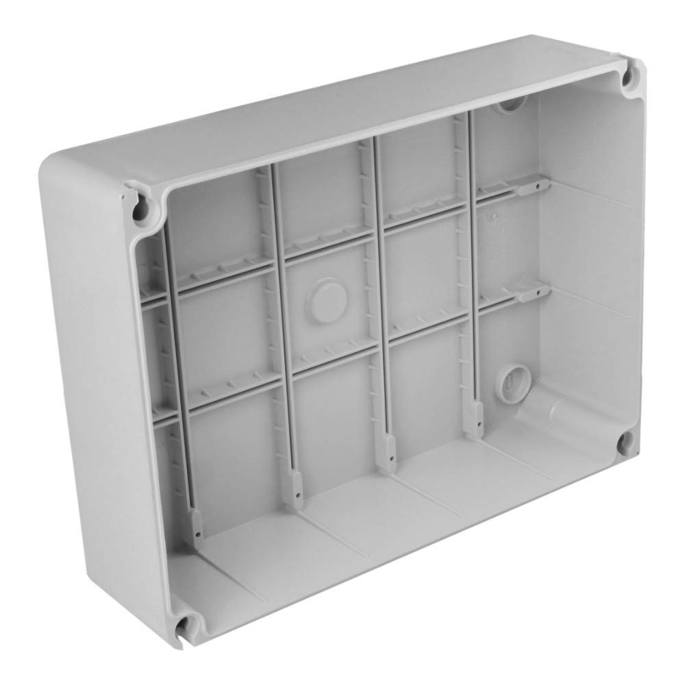 Marlanvil Abzweigkasten 300x220x120 IP66 Aufputz Abzweigdose Verbindungsdose hermetische Industriegehäuse PVC Grau RAL 7035 Wasserfest