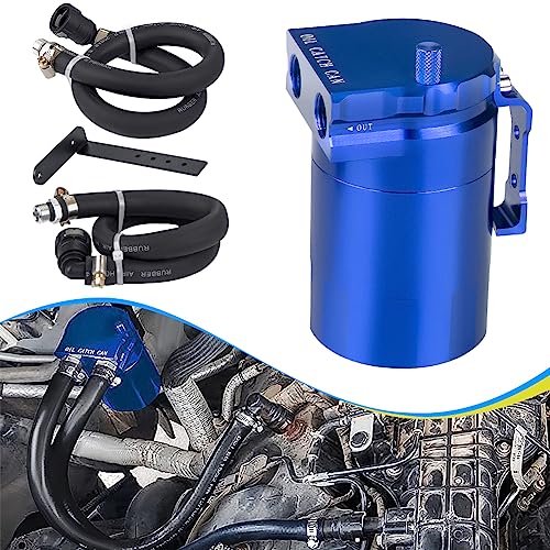 Image of JDMON Oil Catch Can, Passenger Side Oil Separator Compatible with Ford F150 2.7EB 3.5EB 5.0L Passenger Side 2011-2021, Expedition 3.5L EcoBoost 2018-2021, Raptor 3.5L Ecoboost 2017-2021, 350ml Blue