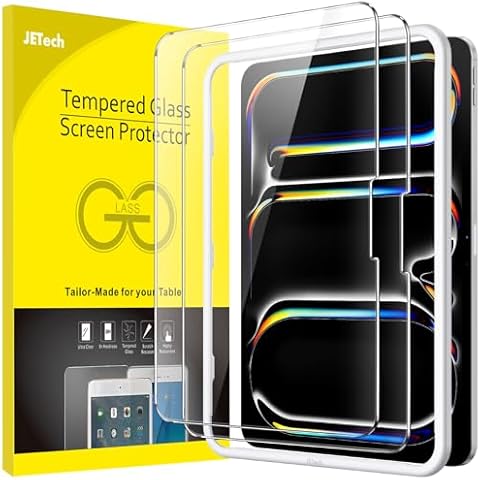 JETech Tempered Glass Screen Protector for iPad Pro 11-Inch M4 Cover