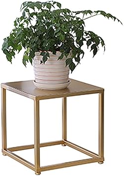 Amazon Gannbarou フラワースタンド 花台 金色 30 30 30cm 北欧風 おしゃれ 正方形 アイアン 観葉植物 園芸 ガーデニングラック 装飾用 フラワースタンド 園芸ラック