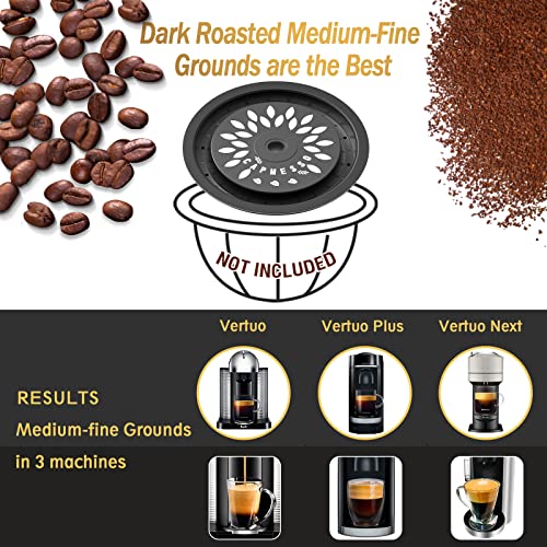 CAPMESSO Reusable Coffee Capsule Lids for Reusable Nespresso Pods Vertuo, Food Grade Silicone Caps for Any Sizes of Refillable Vertuo Pods with Scoop and Brush (5PCS Silicone Caps) by CAPMESSO - Used condition - Image 4