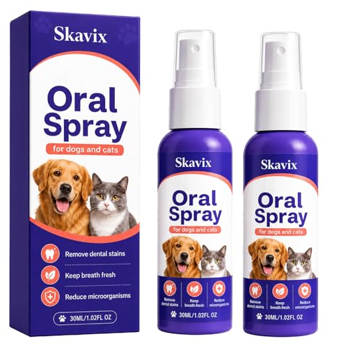 Skavix pet Oral Spray No-Brush Oral Care Spray for Dogs and Cats Easy Pet Mouth Spray for Fresh Breath Routine Daily Pet Mouth Care Routine 30ML / 1.02 FL OZ (2)