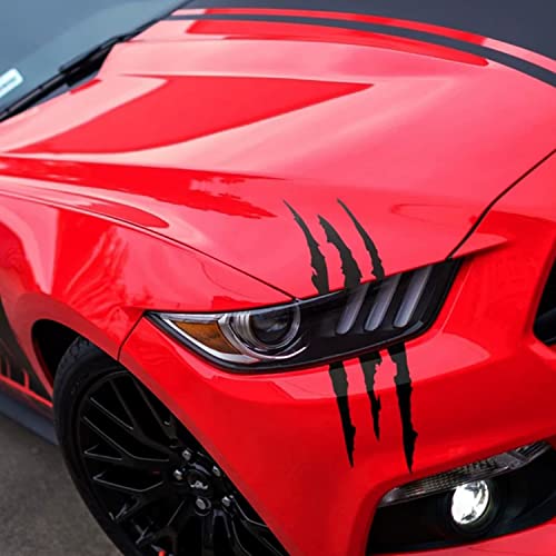 Honbay 2 Pair Monster Claw Scratch Car Stickers Simulation Stripes Scratch Headlight Decal For Helmets Motorcycles Car Computer And Window (2 Color) #TOP4