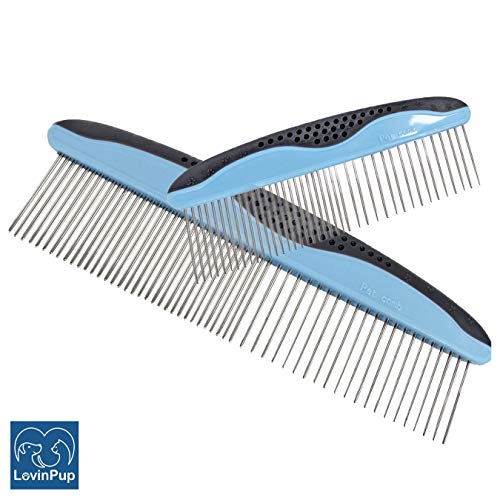 LovinPup Dog Comb Set for Grooming, 2 Pack, Pet Grooming Comb with Stainless Steel Teeth, Comfort Grip Handle, Dog… - Image 7