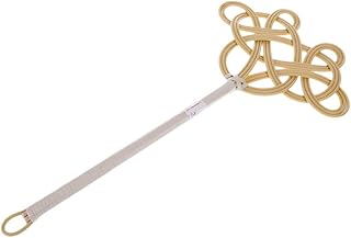 QUQUTWO Traditional Racket Woven Imitation Rattan Clean Duster Carpet Rug Beater Durable Hand Made for Pet Owner