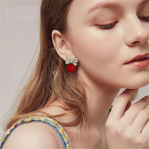 coadipress 6Pairs Christmas Earrings Set for Women Cute Dainty Christmas Tree Snowflake Bow Reindeer JingleBall Drop Earrings Xmas Holiday Party Fashion Jewelry2