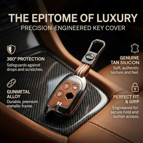 Image of Coll of Fest Premium Metal Silicone Brown Key Cover Compatible with Maruti Suzuki Nippon 3 Button Smart Key Cover Metal & Silicon Protection Glow in the Dark