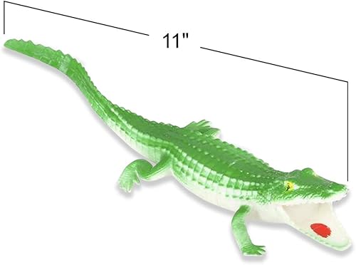 Miniatura 3 de ArtCreativity Juguetes de cocodrilo de vinilo para niños, juego de 2, figuras de animales, juguetes de cocodrilo de 11 pulgadas de largo para juegos