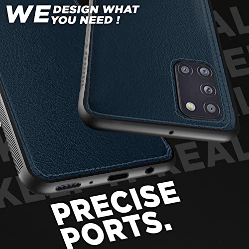 Image of Pikkme Samsung Galaxy A31 Back Cover | Flexible Pu Leather | Full Camera Protection | Raised Edges | Super Soft-Touch | Bumper Case for Samsung Galaxy A31 (Blue)