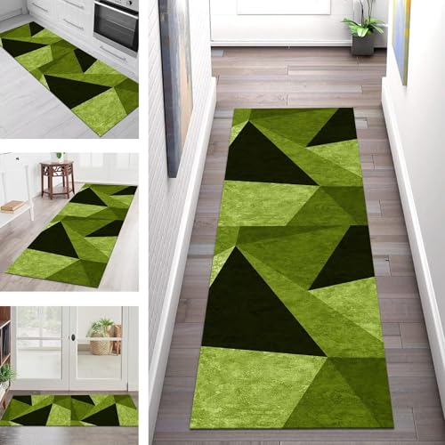 Tapis de couloir 100x200 cm antidérapant et lavable en polyester