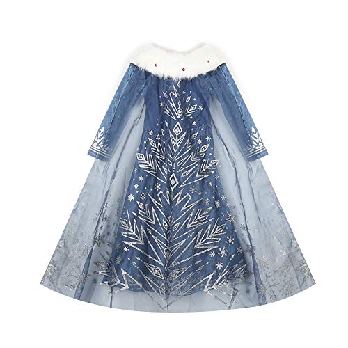 MEXI Vestido de princesa azul para meninas, vestido de princesa para meninas, festival, apresentação