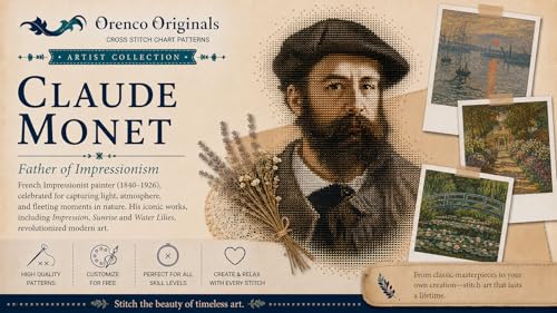 Image of Orenco Originals Impressionist Monet Bridge Water Lilies Counted Cross Stitch Patterns