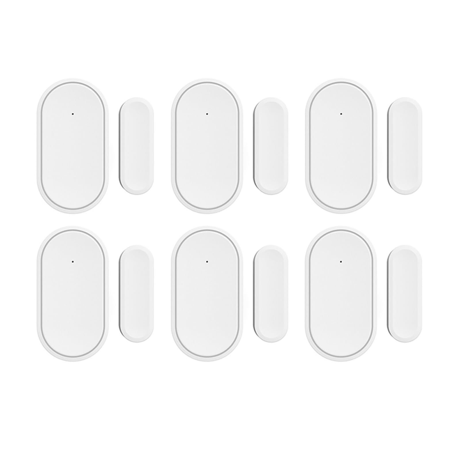 Sensor inalámbrico de ventana de puerta de 433mhz, Mini Sensor de alarma armado desarmado for sis-tema de alarma de seguridad for el hogar, Control por aplicación remota(6pcs)