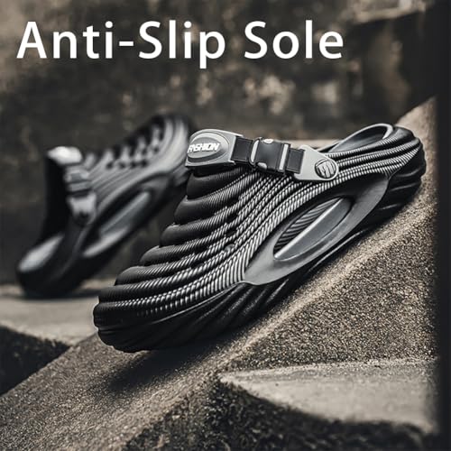 Breathable Slip-On Sandals for Men, Summer Hollow Thick-Soled Comfort Soft Non-Slip Slippers, Casual Waterproof Quick-Dry Slides for Indoor and Beach Activities4
