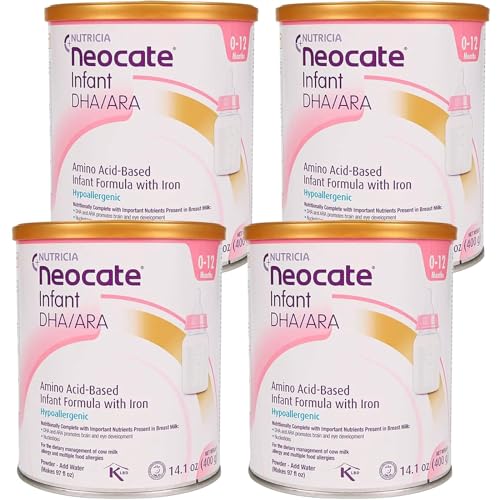 Image of Neocate Infant - Hypoallergenic, Amino Acid-Based Baby Formula with DHA/ARA - 14.1 Oz Can (Pack of 4)