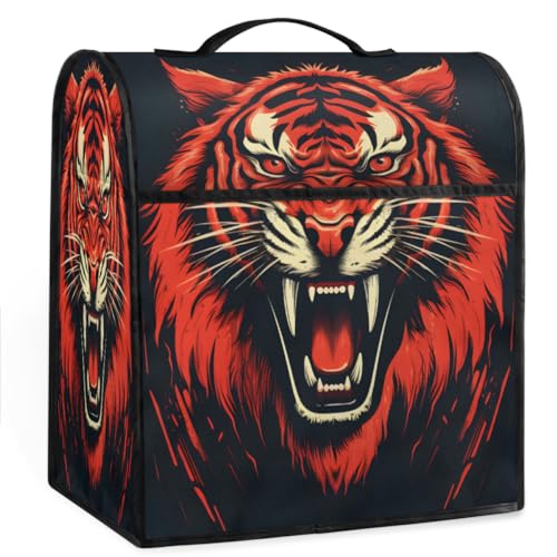 Coffee Maker Cover Ferocious Tiger Kitchen Appliance Covers Small Appliance Covers Blender Cover Juicer Cover Dust Covers for Kitchen Appliances with Top Handle and Pockets,Washable,B113
