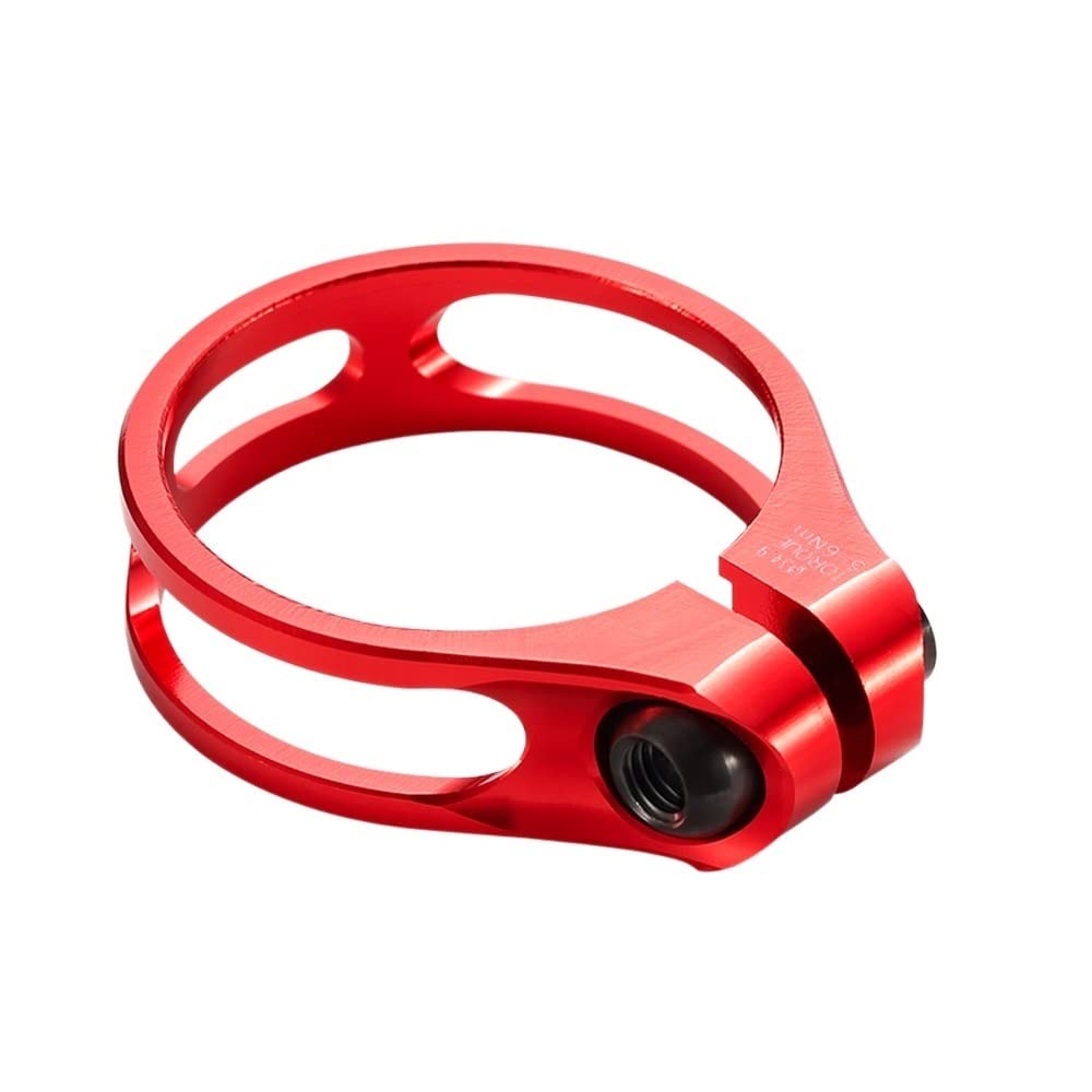 Bike Seat Clamp Bike Bicycle Seat Post Clamp Aluminum Alloy Cycling Saddle for 27.2/30.8/31.6mm BIK Seatpost(Red Black 31.8)
