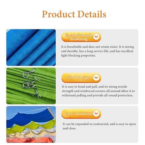 NEONMAN Retractable Wave Sun Shade, U-Shaped Pergola Canopy Cover Sliding Shade Sail for Patio Garden Deck Gazebo Porch Outdoor, with Installation Kit(Red,200x750cm) - Image 4