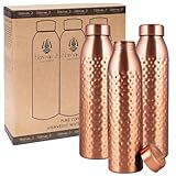 NORMAN JR Botella de Agua de Cobre de 1 l -Caja Regalo de 3, con Muchos Beneficios para la Salud.
