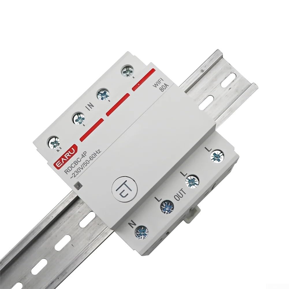 Disyuntor de circuito WiFi trifásico con control remoto con interruptor temporizador y voz, corriente nominal 63A 80A, 3P+N polos, soporta escenas de hogar inteligente (63 A)