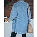 Hixiaohe Women's Casual Oversized Button Down Corduroy Shirt Jacket Coat Washed Retro Shacket (Blue, M)
