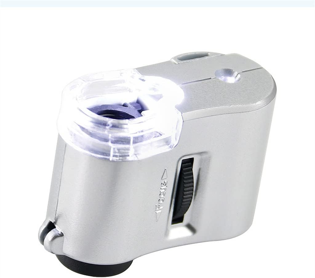 60x Mini Portable Microscope Jewelry Appraisal Magnifier with LED Light for Money Verification