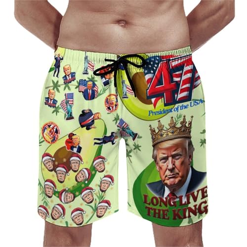 Trump Men's Swimming Trunks Quick-Drying Sports Beach Pants with Pockets